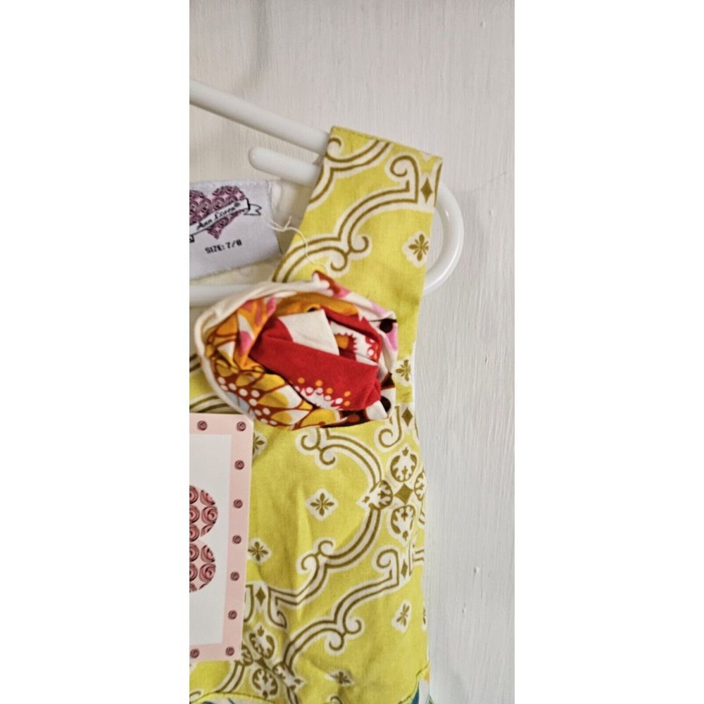 NWT Ann Loren girl floral print swirly‎ dress 7/8 ruffle hem - Picture 5 of 8